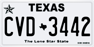 TX license plate CVD3442
