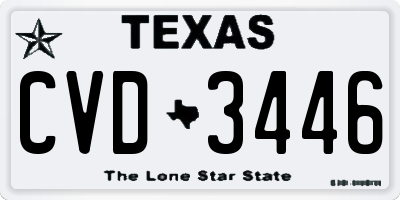TX license plate CVD3446