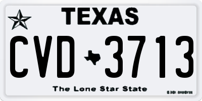 TX license plate CVD3713