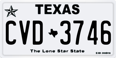 TX license plate CVD3746
