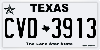 TX license plate CVD3913
