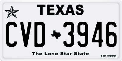 TX license plate CVD3946