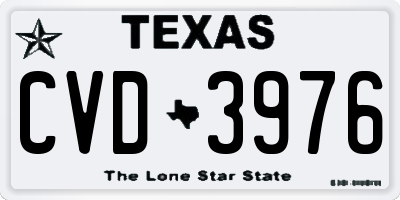 TX license plate CVD3976