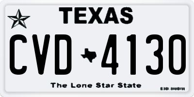 TX license plate CVD4130