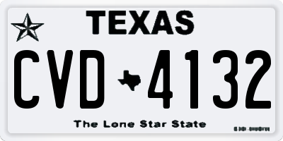 TX license plate CVD4132