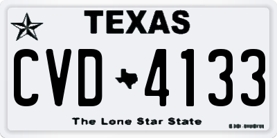 TX license plate CVD4133