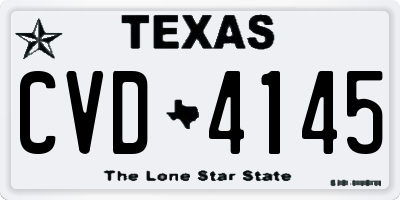 TX license plate CVD4145