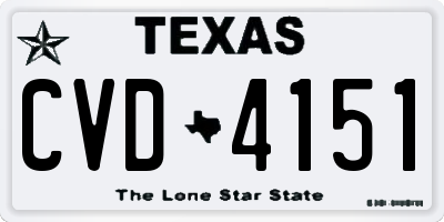 TX license plate CVD4151