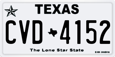 TX license plate CVD4152