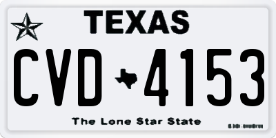 TX license plate CVD4153