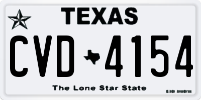 TX license plate CVD4154