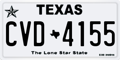 TX license plate CVD4155