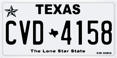 TX license plate CVD4158