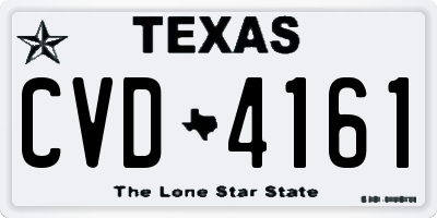 TX license plate CVD4161