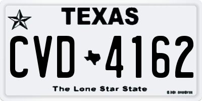 TX license plate CVD4162