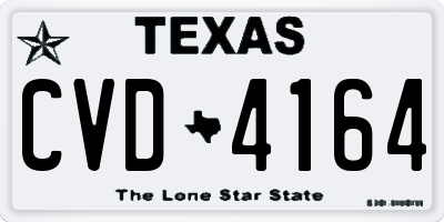 TX license plate CVD4164
