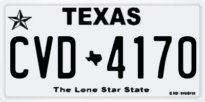TX license plate CVD4170
