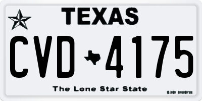 TX license plate CVD4175