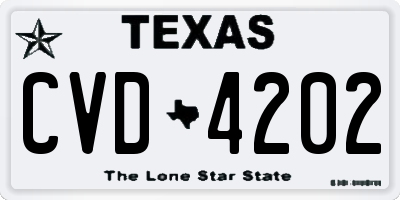 TX license plate CVD4202
