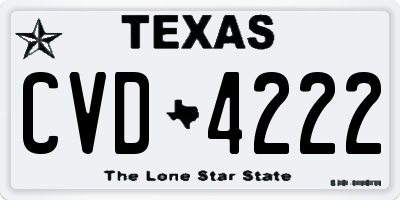 TX license plate CVD4222