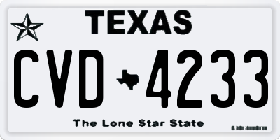 TX license plate CVD4233