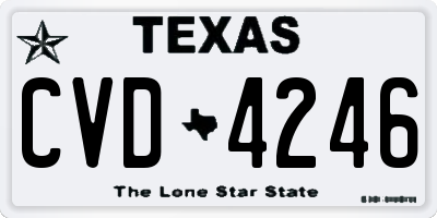 TX license plate CVD4246
