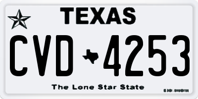 TX license plate CVD4253
