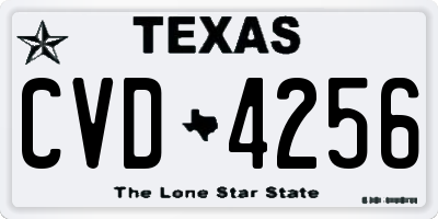 TX license plate CVD4256