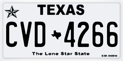 TX license plate CVD4266