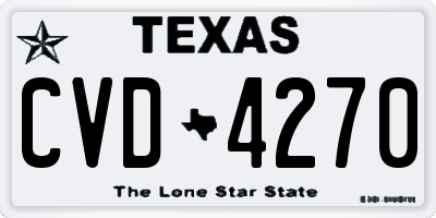 TX license plate CVD4270
