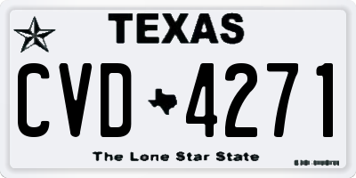 TX license plate CVD4271
