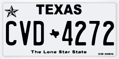 TX license plate CVD4272