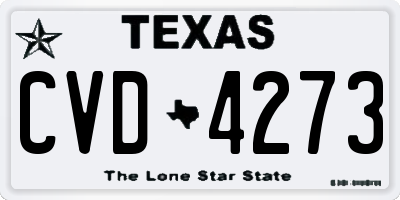TX license plate CVD4273