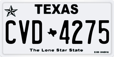 TX license plate CVD4275