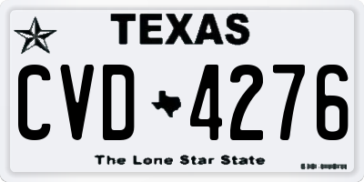 TX license plate CVD4276