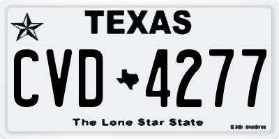 TX license plate CVD4277