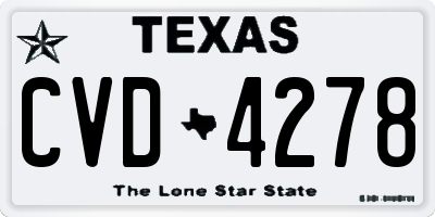 TX license plate CVD4278