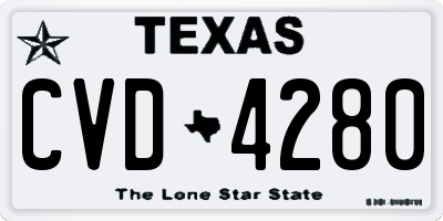 TX license plate CVD4280