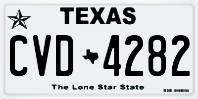 TX license plate CVD4282