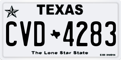 TX license plate CVD4283
