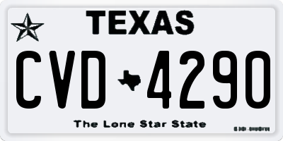 TX license plate CVD4290