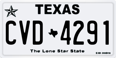 TX license plate CVD4291