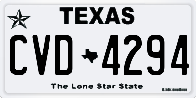 TX license plate CVD4294