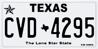 TX license plate CVD4295
