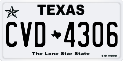 TX license plate CVD4306