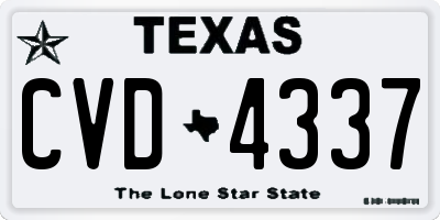 TX license plate CVD4337