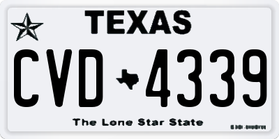 TX license plate CVD4339