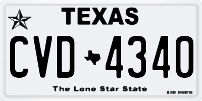 TX license plate CVD4340