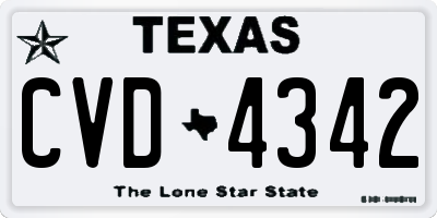 TX license plate CVD4342