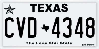 TX license plate CVD4348